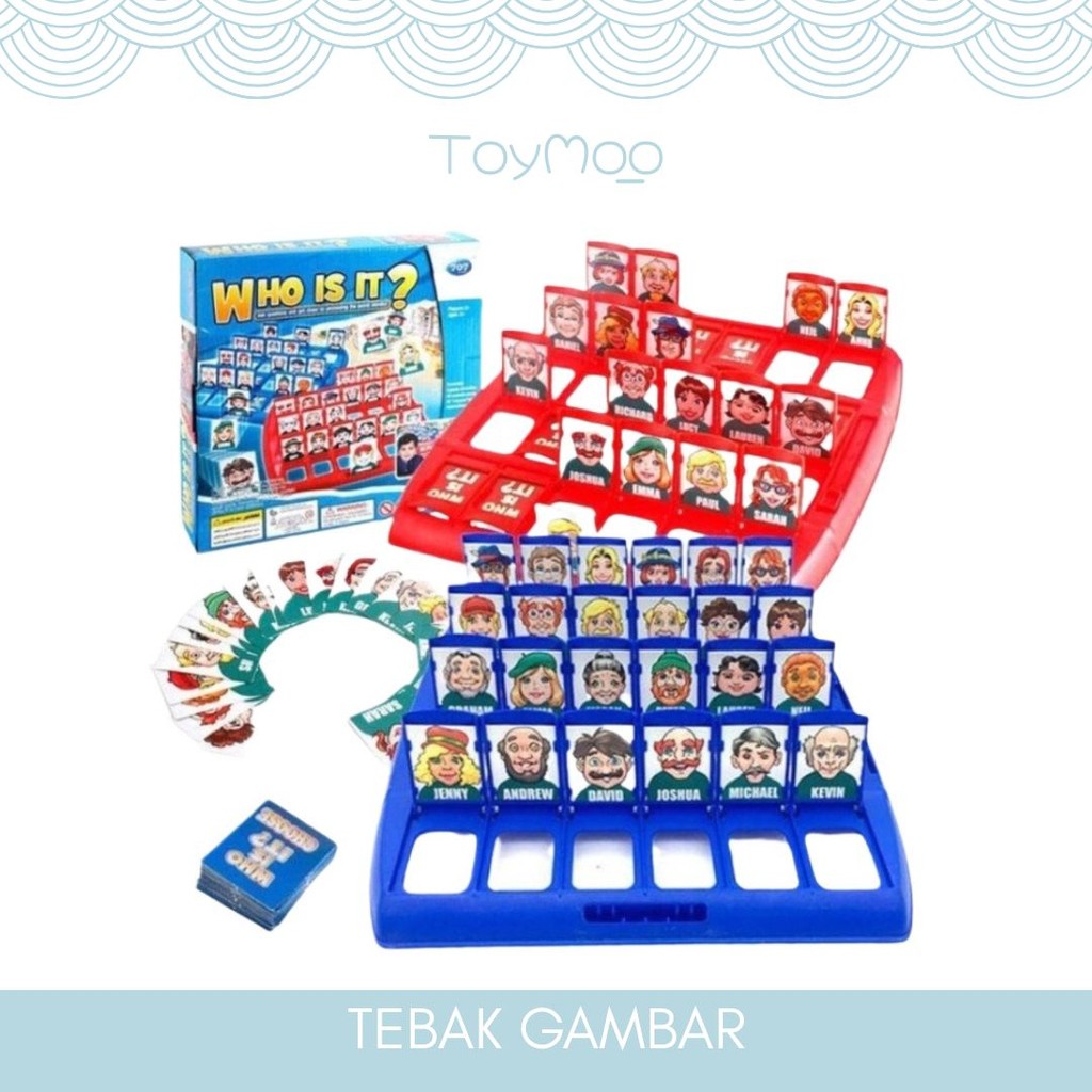 [ TOYMOO ]   Mainan Anak Tebak Gambar Board Game Who is it / tebak-tebakan orang / Board Games