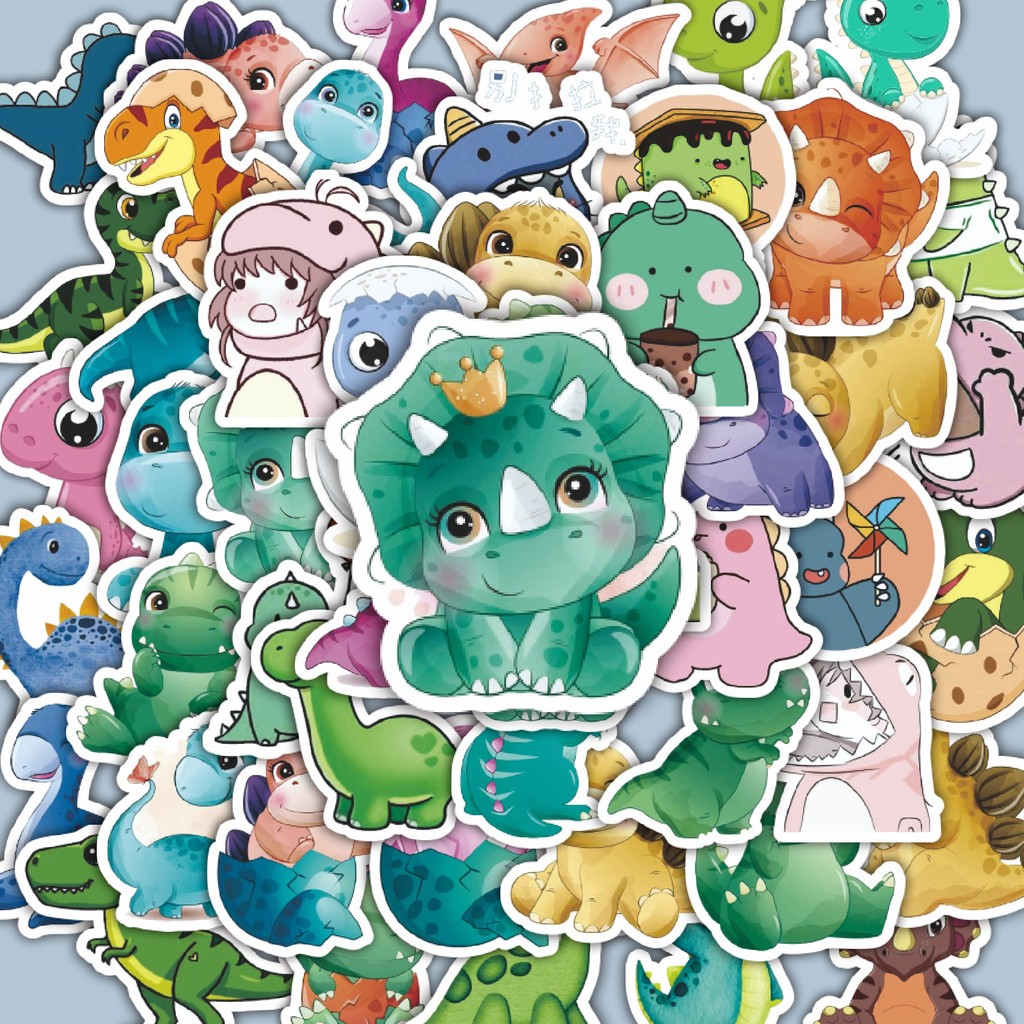 

100PCS Lucu Stiker Baby Dinosaur 2 [Bayi Dinosurus] Stiker Aesthetic Stiker Anti Air Stikers Berperekat Waterproof sticker decal buat Motor Helm Buku Journal Koper Casing HP Laptop Botol Minum Hadiah anak
