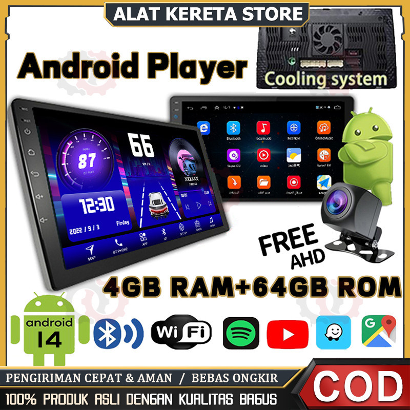 Dual Kipas 4G+64G IPS Screen Head Unit 7/9/10 Inch Car Android 14 Navigasi Untuk TOYOTA Daihatsu Mit