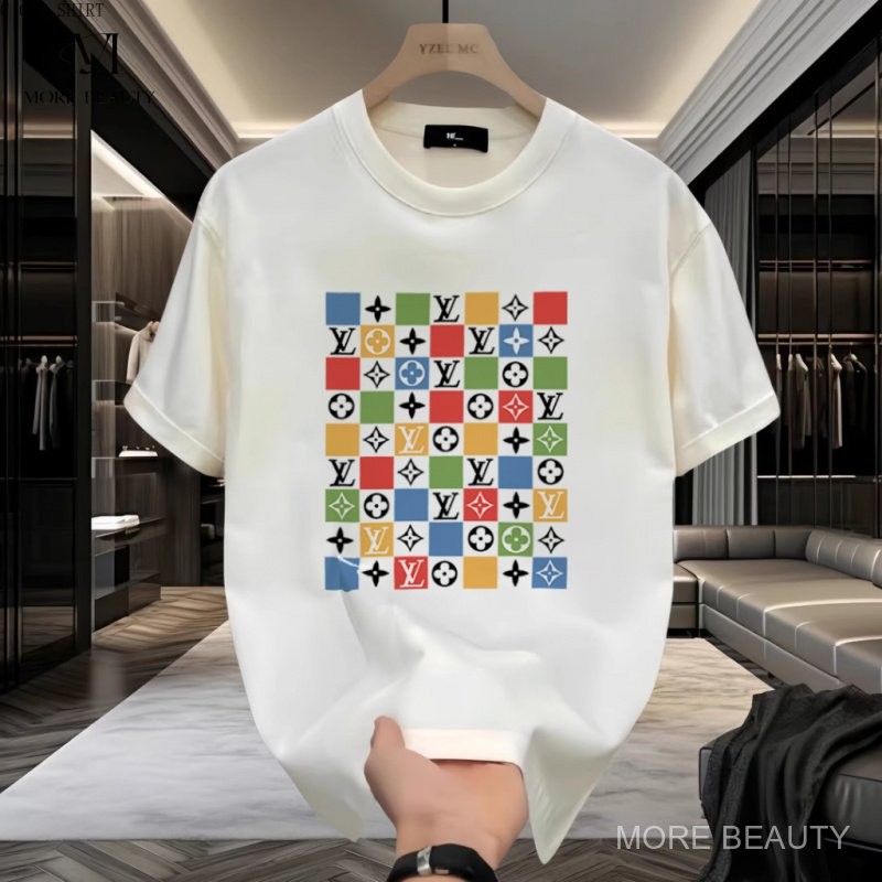 More beauty(COD)T Shirt Pria baju kaos pria kaos cowok kaos branded LVKaus Klasik Louis Vuitton Musi