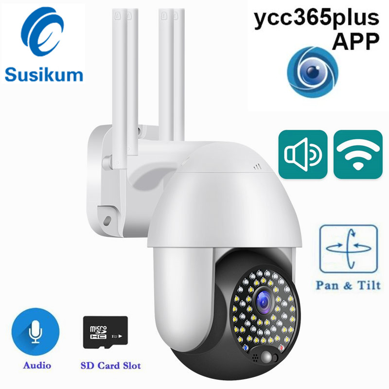 YCC365 Plus WIFI Camera Outdoor 1080P HD CCTV Security Protection Waterproof Speed Dome Wireless Sur