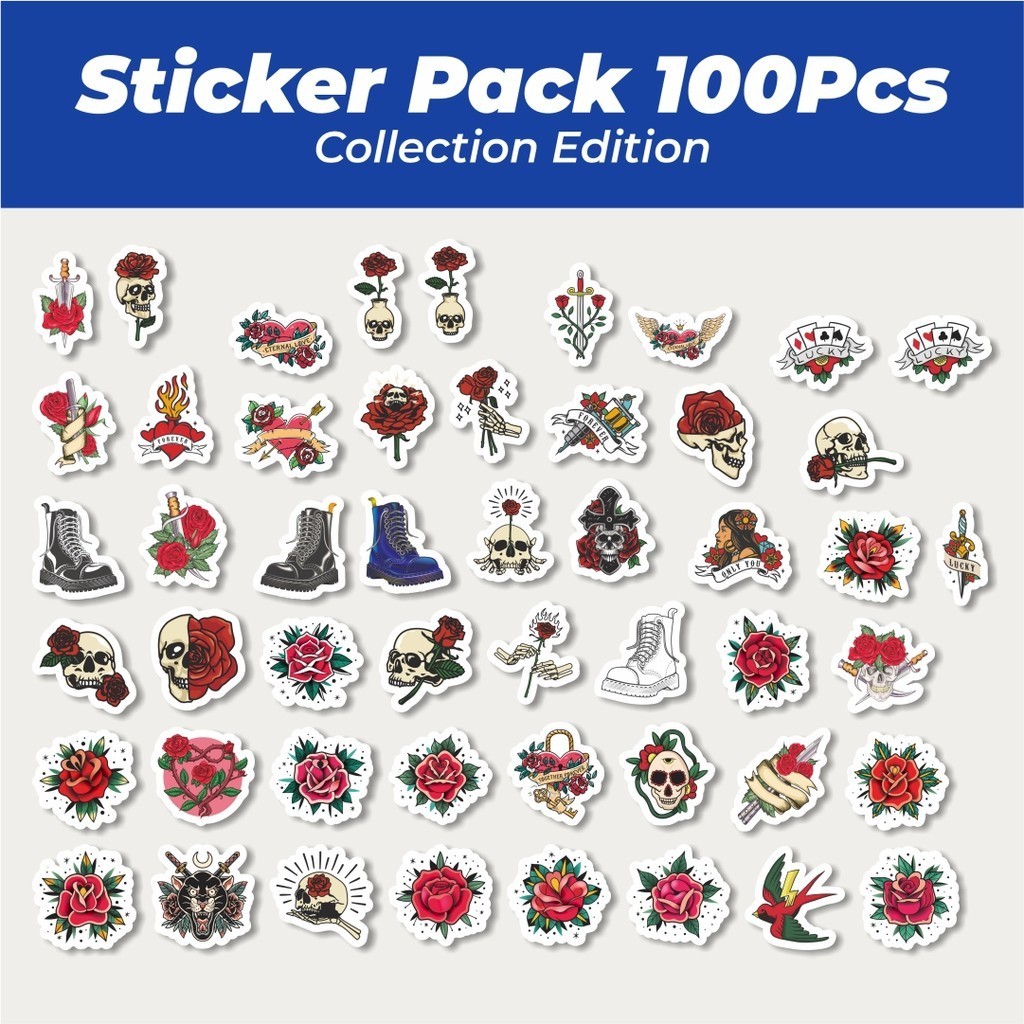 

Hot Stiker Goth Steampunk Rose [Bunga Mawar] Lucu Anti Air Stikers Berperekat Waterproof Sticker Decal Buat Motor Helm Buku Journal Koper Casing HP Laptop Botol Minum