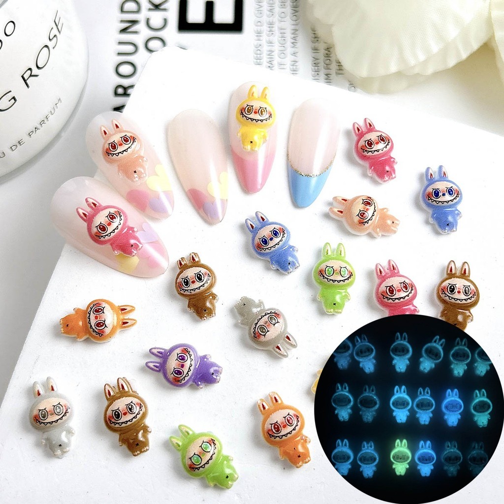 

20pcs 8*14mm mini Resin cartoon animal nail art decorative accessories diy Handcrafted jewelry making for Hairpin nail Materials