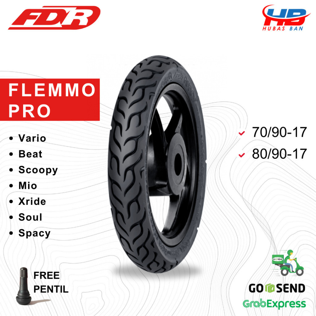 Ban Motor Ring 17 FDR Flemmo PRO 70/90 80/90 Ban Tubles Revo Sonic Satria FU Jupiter Supra Vega Kari