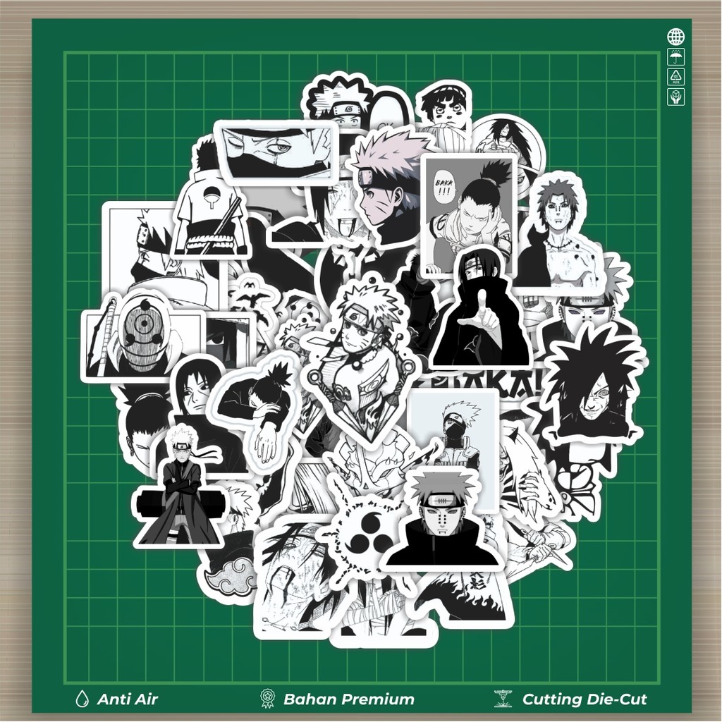 

HOT 50 PCS STIKER Stiker Anime Naruto Black & White Stiker Fashion Cars Decal Dingin Kartu Album Custom Vinyl Anti Air- Sticker Aesthetic Buku Journal Koper Casing HP Tablet Laptop Helm Motor Botol Minum