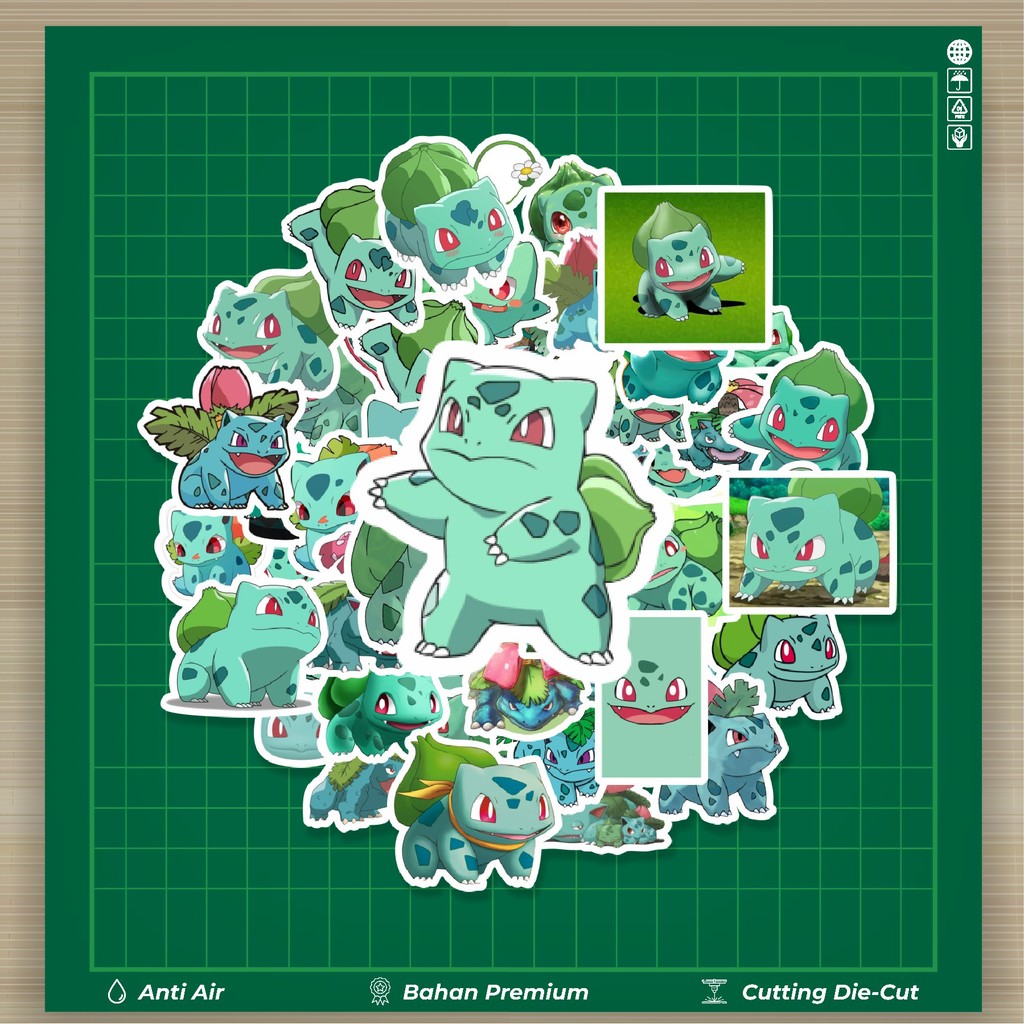

HOT 50 PCS STIKER Stiker Kartun Pokemon Bulbasaur Stiker Fashion Cars Decal Dingin Kartu Album Custom Vinyl Anti Air- Sticker Aesthetic Buku Journal Koper Casing HP Tablet Laptop Helm Motor Botol Minum