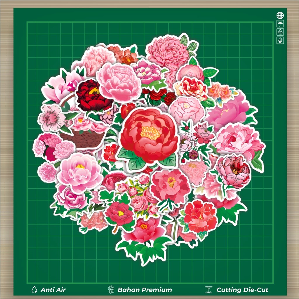 

HOT 50 PCS STIKER Stiker Red Flower [Bunga Merah] Stiker Fashion Cars Decal Dingin Kartu Album Custom Vinyl Anti Air- Sticker Aesthetic Buku Journal Koper Casing HP Tablet Laptop Helm Motor Botol Minum