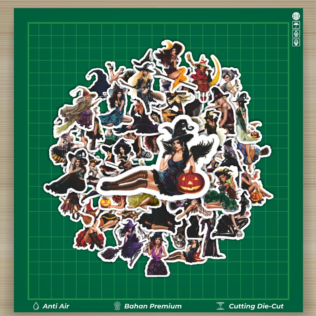 

HOT 50 PCS STIKER Stiker Gothic Art Witch Stiker Fashion Cars Decal Dingin Kartu Album Custom Vinyl Anti Air- Sticker Aesthetic Buku Journal Koper Casing HP Tablet Laptop Helm Motor Botol Minum