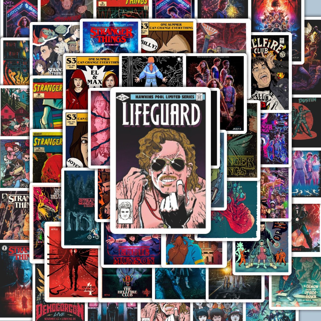 

100PCS Lucu Stiker ★ Stranger Things v4 Stiker Aesthetic Stiker Anti Air Stikers Berperekat Waterproof sticker decal buat Motor Helm Buku Journal Koper Casing HP Laptop Botol Minum Hadiah anak