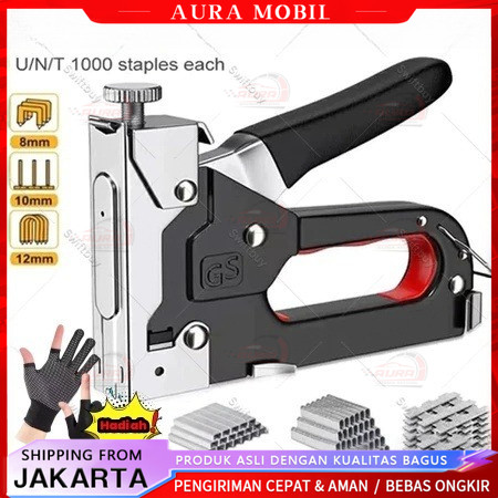 

Gratis 600 Paku / 3 In 1 Stapler Gun / 3 In 1 Pistol Kuku / Staples Tembak Gun Tacker / Powerfull Pistol Stapler / Furnitur DIY Pelapis Pistol Stapler / Dekorasi Rumah Alat Pertukangan / Multifungsi Pistol Stapler -Aura Mobil