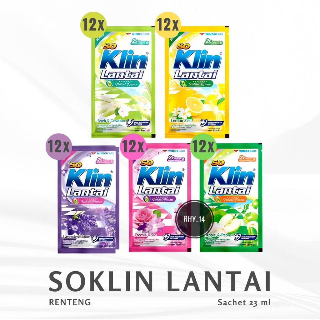 So Klin Lantai Pembersih Lantai 1 Renceng Isi 12 Sachet 23 ml - Promo Paket 10 PCS