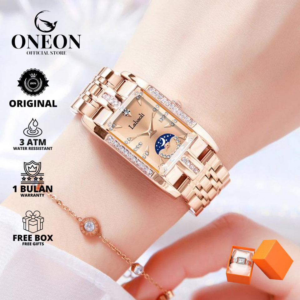 ONEON Jam Tangan Wanita Original 100% Branded Anti Air Elegan Mewah Jam Tangan Cewek Kecil Rantai