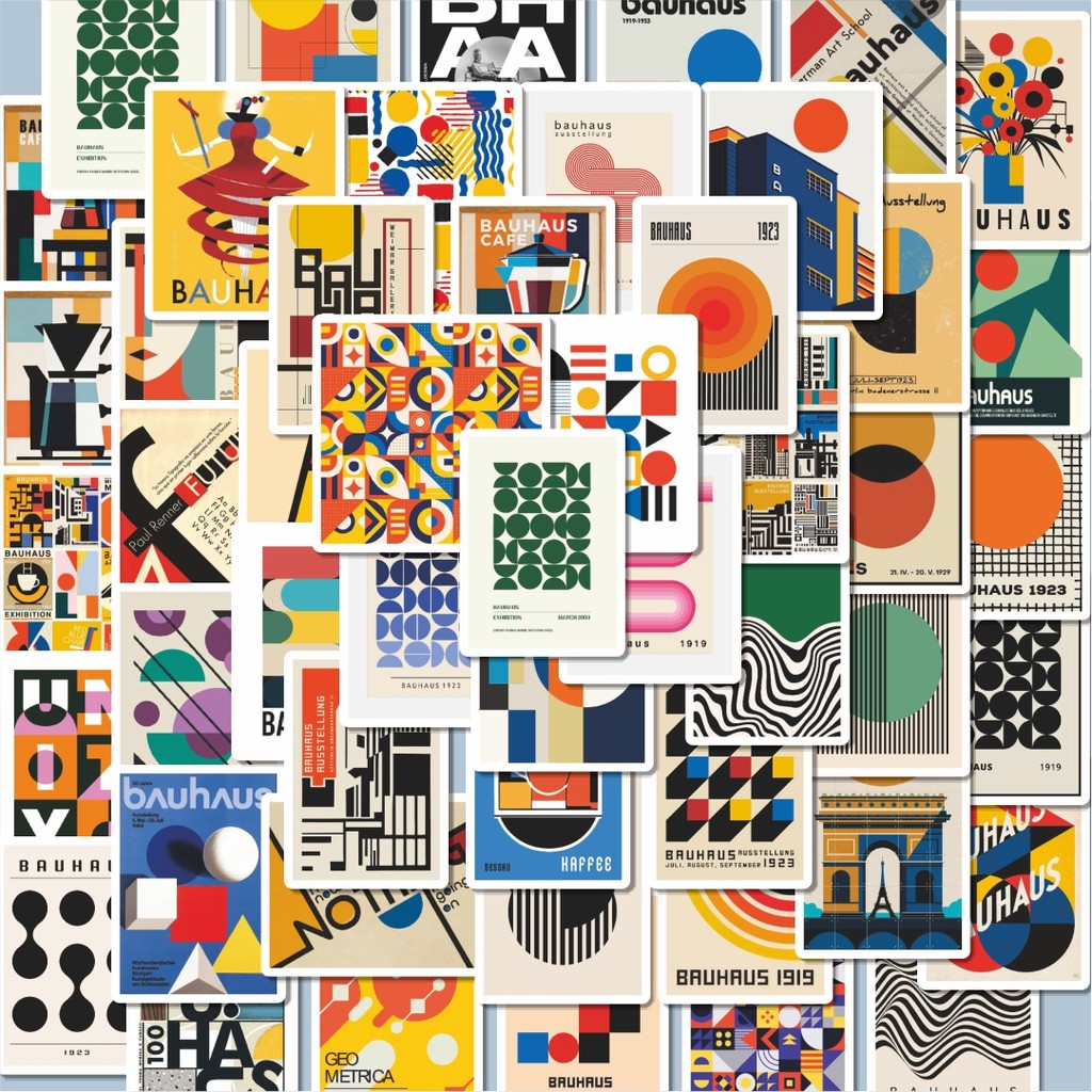 

100PCS Lucu Stiker Bauhaus AbstraK Stiker Aesthetic Stiker Anti Air Stikers Berperekat Waterproof sticker decal buat Motor Helm Buku Journal Koper Casing HP Laptop Botol Minum Hadiah anak