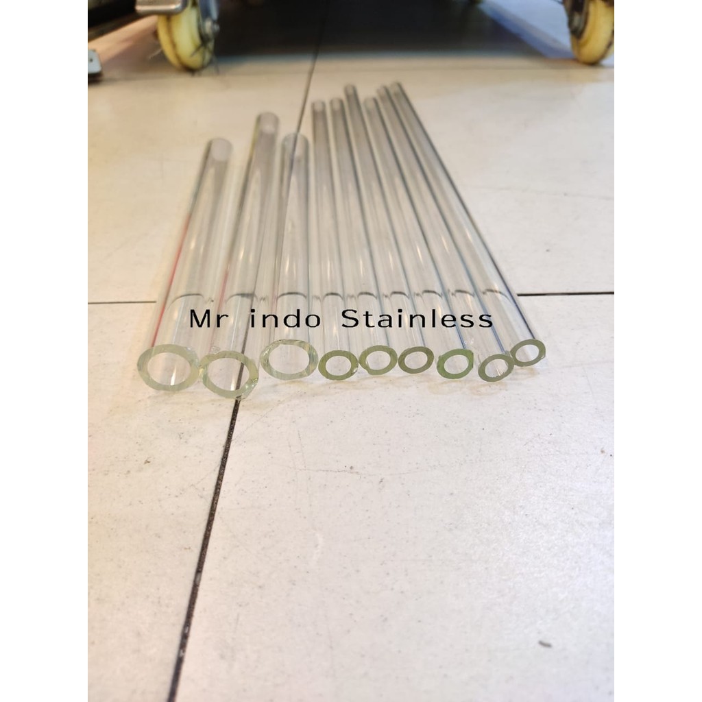 Pipa kaca tabung 3/4" inch x 30cm / Pipa kaca Glass panduga Custom