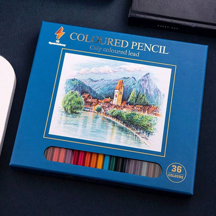 

Vs/Vignettestationery 12/24/36/48 Colors Color Pencil DIY Set Includes: Wooden Color Pencil Sharpener Eraser School Office Suppl