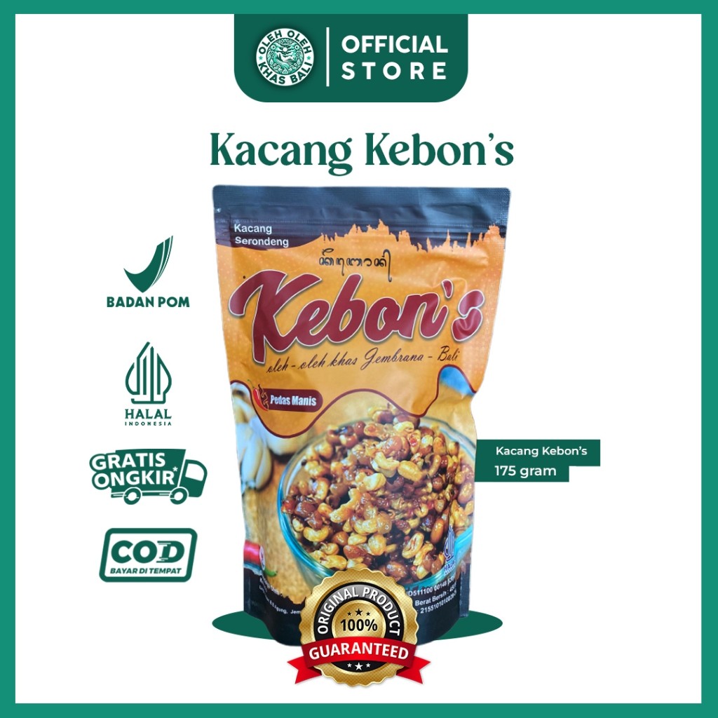 

Kacang Kebon's 450 Gram - Kacang Serundeng Pedas Manis Khas Jembrana Bali