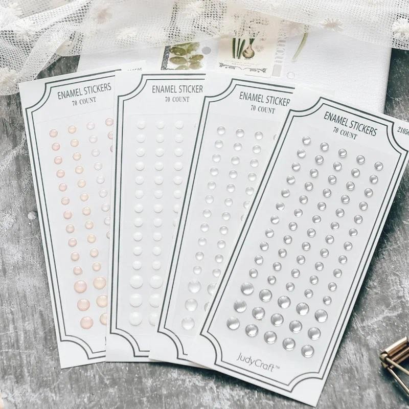 

70 Dots Colorful Self-adhesive Enamel Dots Resin Stickers Junk Journal DIY Album Scrapbooking DIY Crafts Card Making Decoration