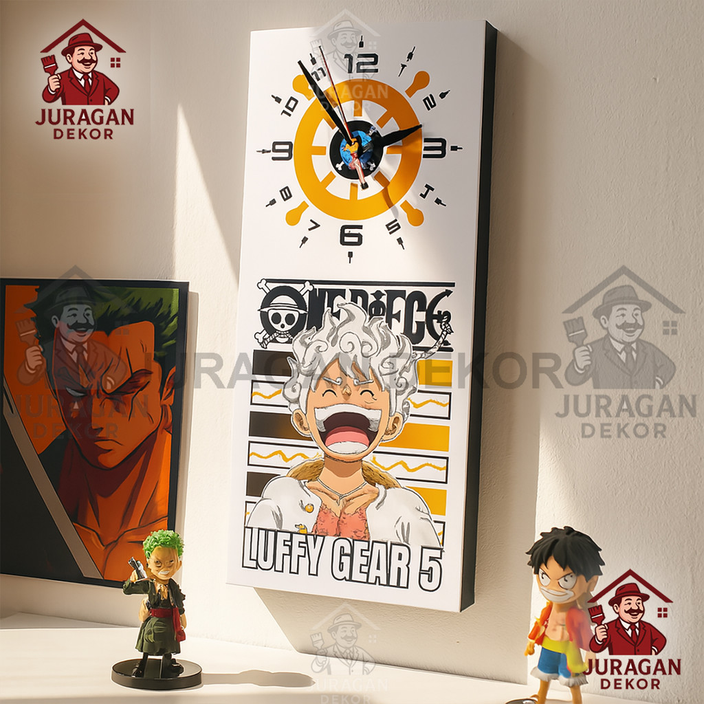 Jam Dinding One Piece Gear 5 Bounty Luffy Hiasan Dinding Kamar