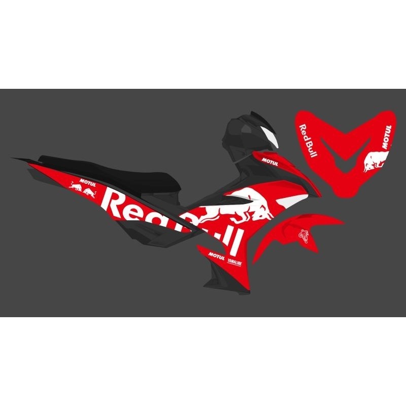 STRIPING TRANSPARAN MX KING 150 REDBULL WHITE