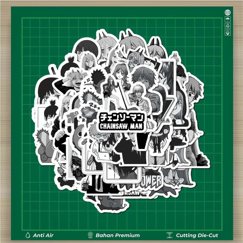 

HOT 50 PCS STIKER Stiker Anime Chainsaw Man Classical Black & White Stiker Fashion Cars Decal Dingin Kartu Album Custom Vinyl Anti Air- Sticker Aesthetic Buku Journal Koper Casing HP Tablet Laptop Helm Motor Botol Minum