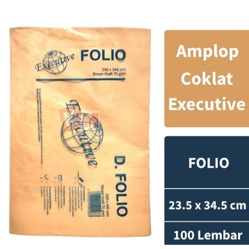 

Amplop Coklat Tanpa Tali Executive D Folio 235 x 345 mm 70 GSM Isi 100 Lembar - MY