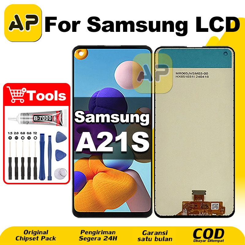 LCD Samsung A21S hp Layar Sentuh Fullset Glass Touchscreen Digitizer COD
