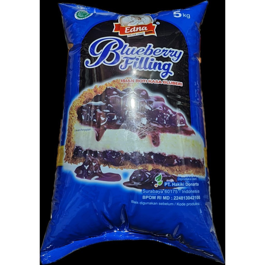 

Edna Filling Premium Blueberry 5kg / Isian roti rasa blubery / Selai / Olesan