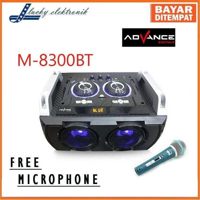 ADVANCE Speaker Bluetooth Advance M8300BT FREE MICROPHONE Hi Fi Speaker Karaoke, mantap - Black