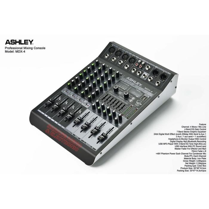 Mixer Audio Ashley MDX 4 Original 4 Channel MDX4 24 Bit 256dsp