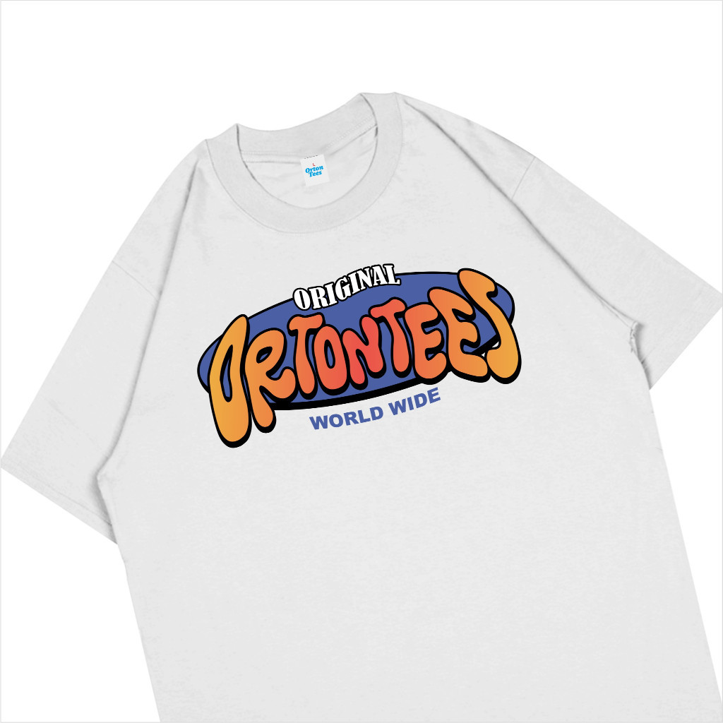 MCM Baju Kaos PUTIH Pria Wanita lengan pendek Kaos Distro Combed Atasan pakaian cowok cewek Tshirt D