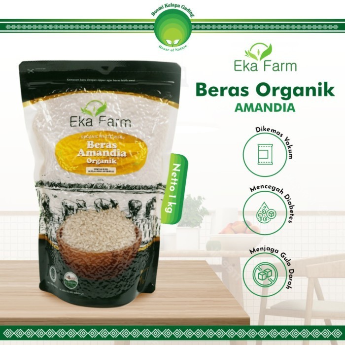 

Organik Beras Amandia 1 KG - Halal BPOM Eka Farm, Kemasan Vaccum, Pilihan Sehat