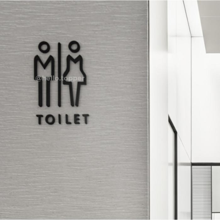 

Sn Stiker Toilet Keren Sn Board Restroom Akrilik Timbul - Hitam