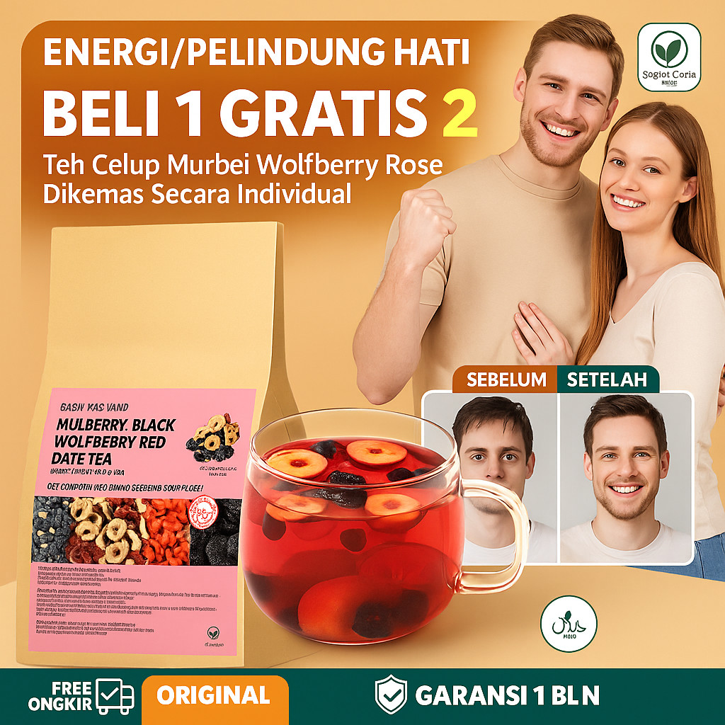

【ENERGI/PELINDUNG HATI】[Beli 1 gratis 2]Black Wolfberry Mulberry Red Date Teh Celup/Teh Murbei Rose Wolfberry/​Herbal Disposable Teabags/Kantong Teh Herbal/Dikemas Secara Individual Teh Hitam Goji Berry/Teh Kurma Merah/Teh Penambah Stamina