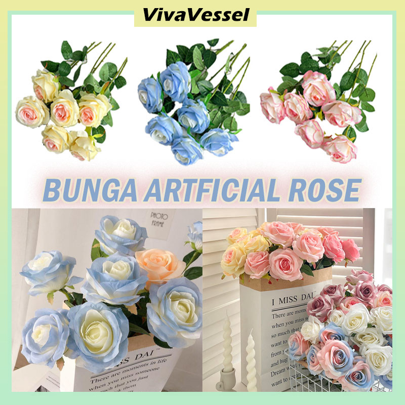 Bunga Mawar Palsu Mawar Palsu/Artificial Flower Rose Satuan Dekorasi/Bunga Artficial Rose