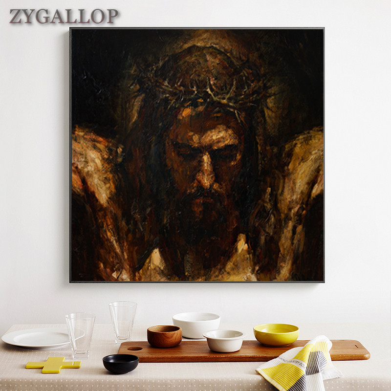 

Abstract Jesus Canvas Paintings Religious Wall Art Posters And Prints Christian Wall Pictures for Living Room Cuadros Home Decor
