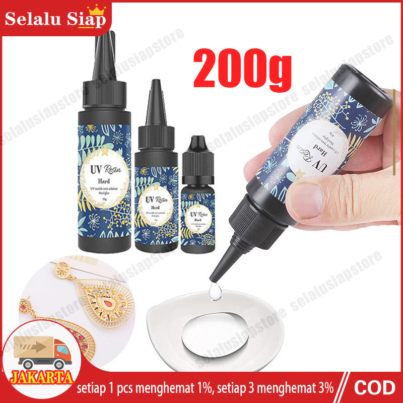 

Resin UV Bening/DIY Resin Clear/UV Resin Hard/Resin Ultraviolet Untuk Craft DIY - 200g