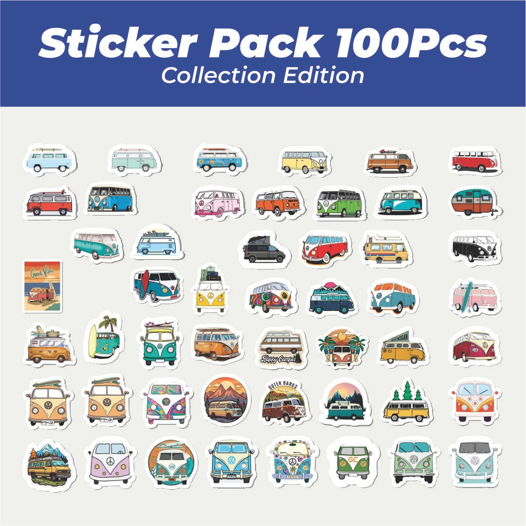 

Hot Stiker Camper Van [Mobil Van Berkemah] Lucu Anti Air Stikers Berperekat Waterproof Sticker Decal Buat Motor Helm Buku Journal Koper Casing HP Laptop Botol Minum