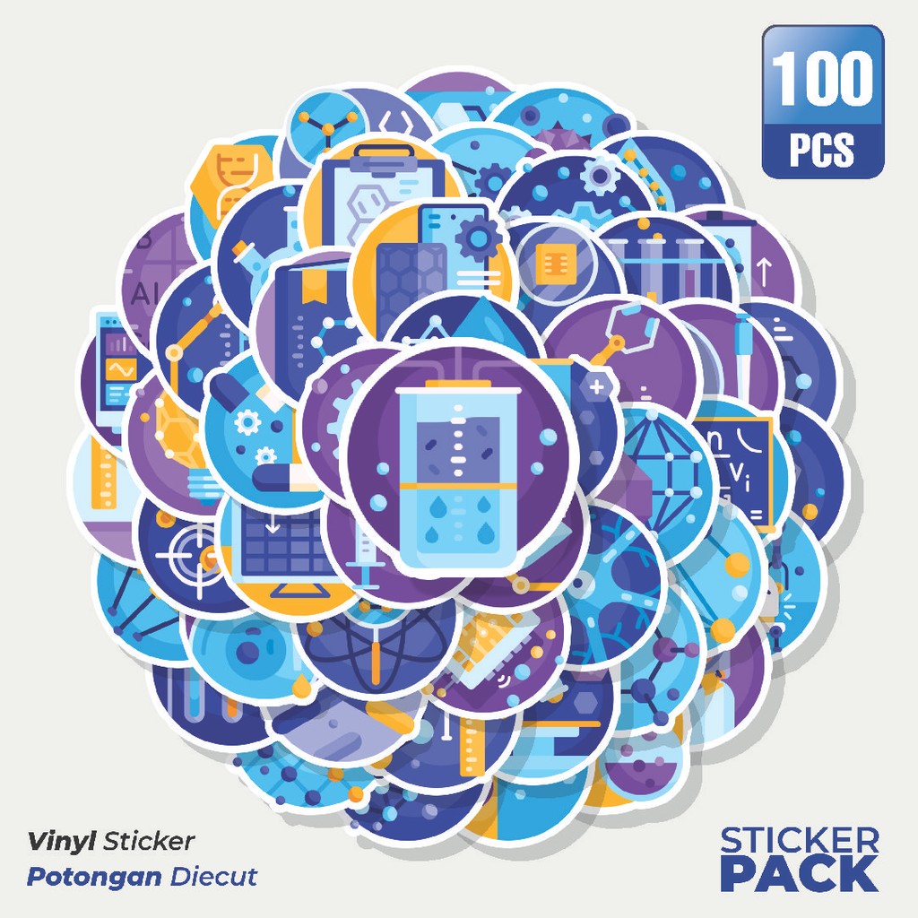 

Super Hemat! 100 PCS Stiker Nano Technology [Stiker Teknologi Nano] Waterproof Aesthetic- Untuk Laptop, Motor, dan Helm - Paper Stationery Pack