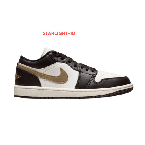 Sepatu AJ 1 low Brown Black Mocha Swoosh / Sneakers Pria