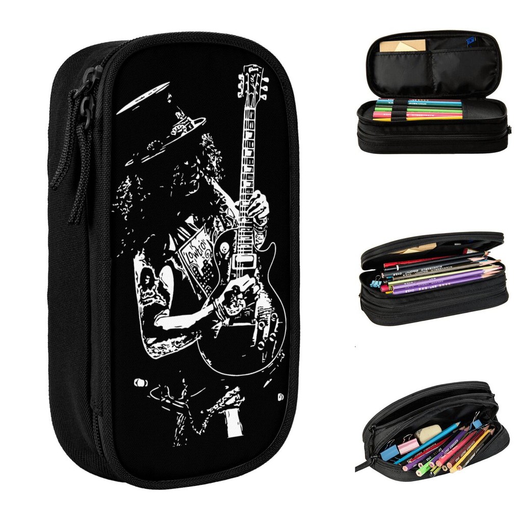 

Creative Slash Guitar Guns N Roses Pencil Case Pencilcases Pen Holder for Student Big Capacity Bags School Supplies Stationery