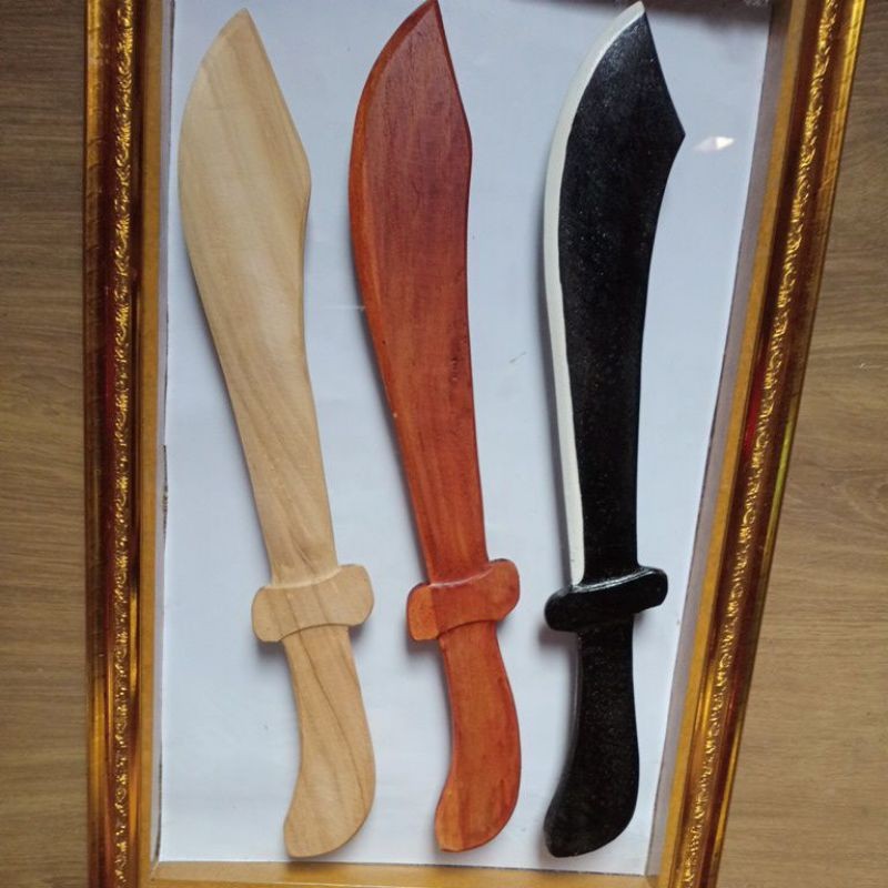 Golok Cina Kayu Jati Mainan Peragaan Latih Beladiri - Golok Mainan Peragaan Latih Beladiri - Golok