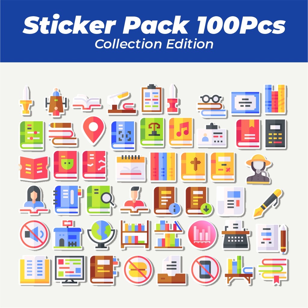 

Hot Stiker Library Icon Pack Series [Seri Paket Ikon Perpustakaan] Lucu Anti Air Stikers Berperekat Waterproof Sticker Decal Buat Motor Helm Buku Journal Koper Casing HP Laptop Botol Minum