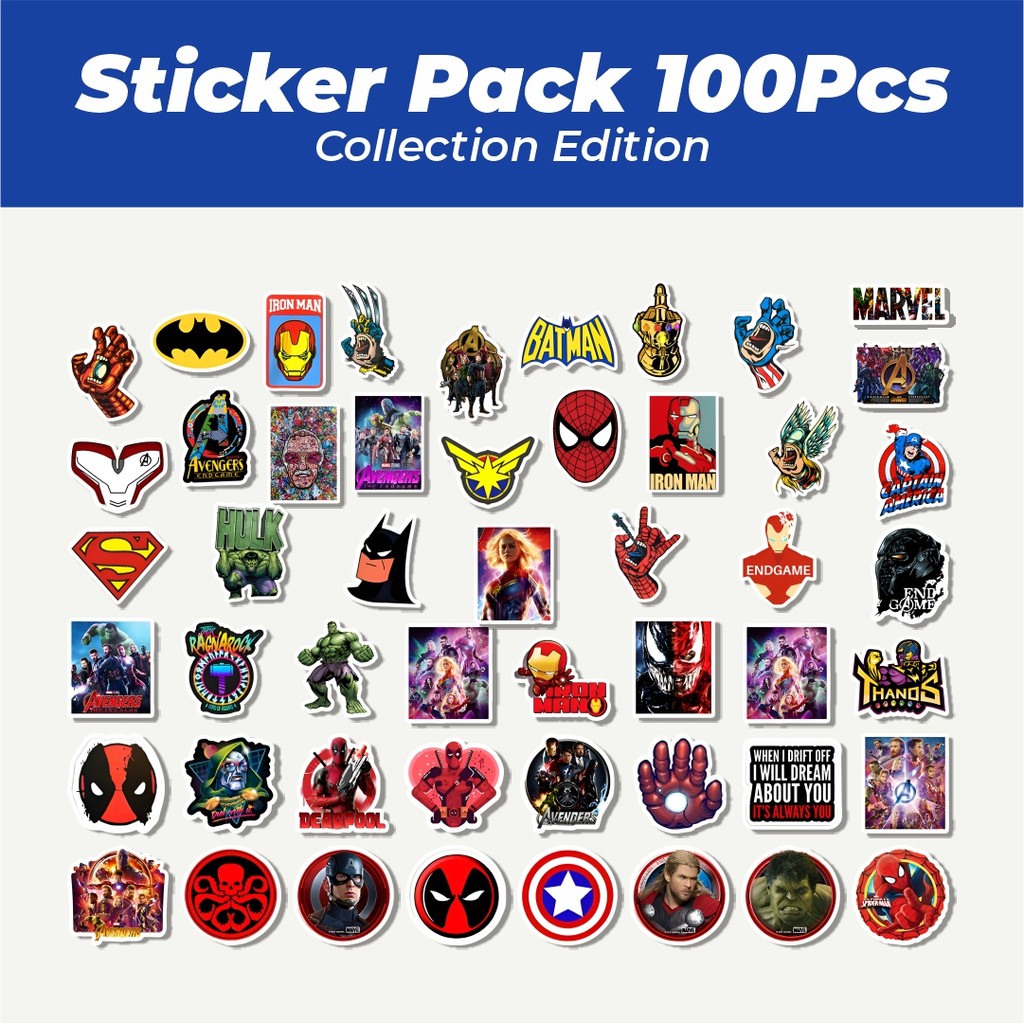 

Hot Stiker Marvel V3 Lucu Anti Air Stikers Berperekat Waterproof Sticker Decal Buat Motor Helm Buku Journal Koper Casing HP Laptop Botol Minum