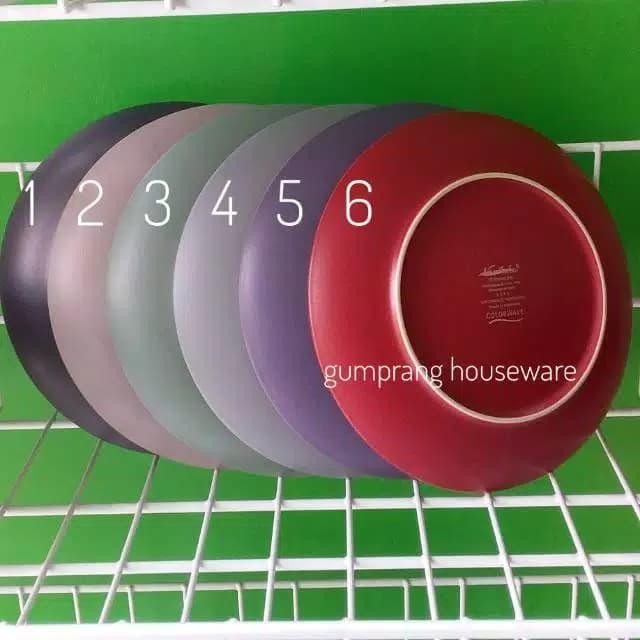 Piring kue keramik/ coupe dessert plate stoneware noritake colorwave - graphite/hitam