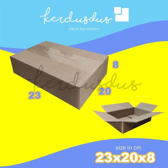 

23x20x8 cm kardus box karton kotak packing packaging POLOS SHEET