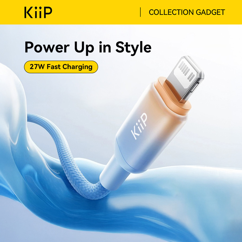 KiiP Kabel Charger Fast Charging C To C/C To Lightning Up To 100W PD 27W Kabel Data Type C Lightning