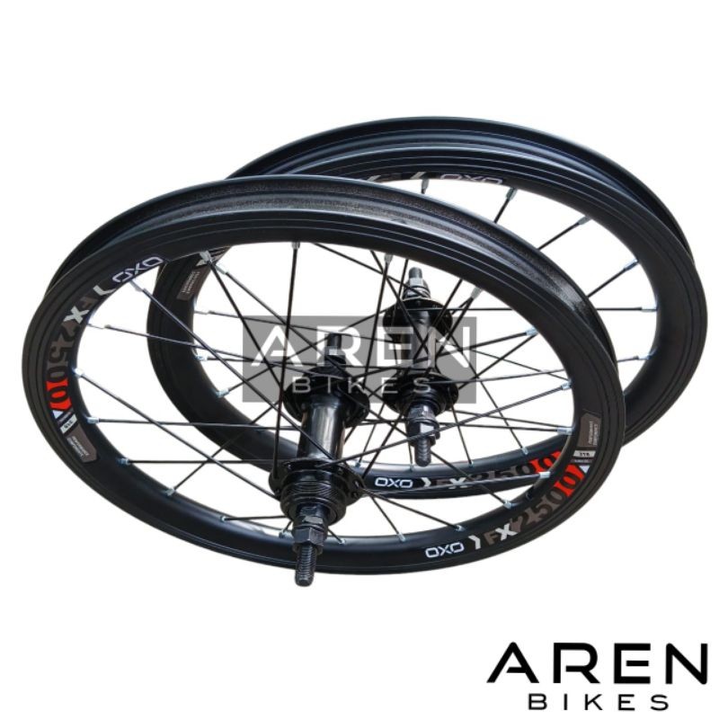 (hirtherowan) WHEELSET SEPEDA 16 OXO FX2500 DOUBLE WALL LUBANG 20 HOLE 20H ALLOY RIM RIMS HUB FREEHU