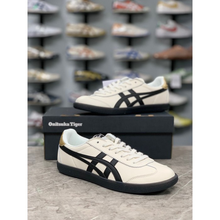 ZA12QA Sepatu Sneakers Wanita Onitsuka Tiger Slip on Tokuten Hitam Putih Premium Terbaik Cewek Cowok