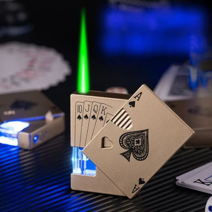 PROMO COD Korek Api Bara Slide Single Jet Flame Motif Kartu Dapat diisi ulang