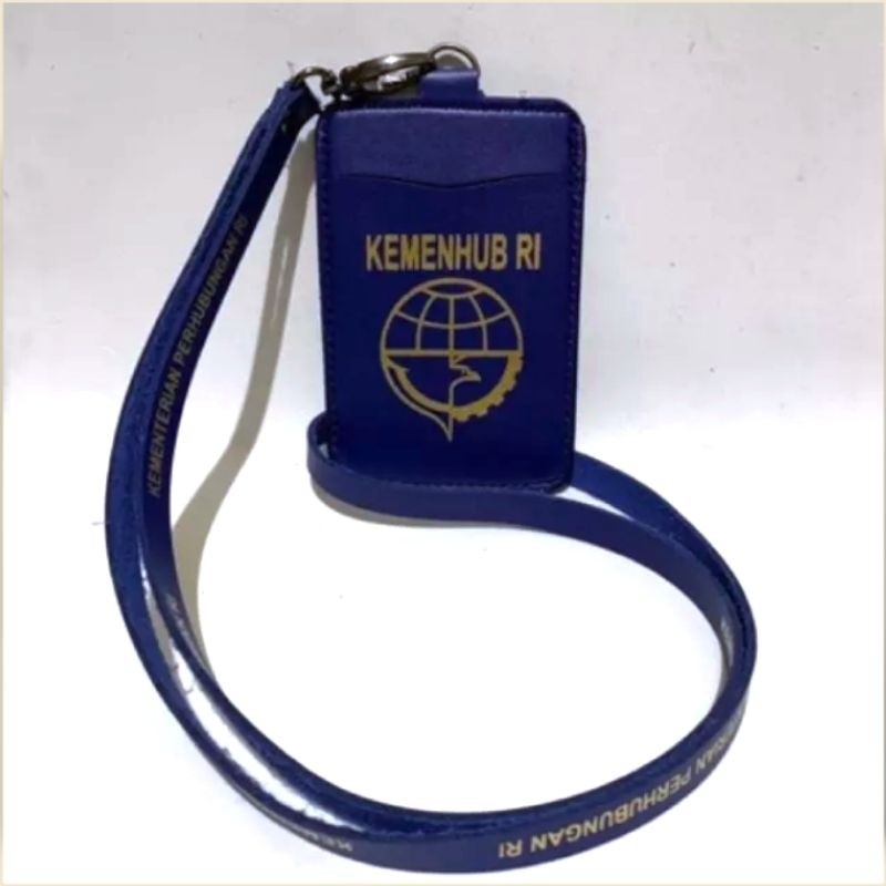 TALI LANYARD KEMENHUB DISHUB TEMPAT ID CARD TALI BAHAN KULIT LANYARD ID CARD KANTONG ID CARD